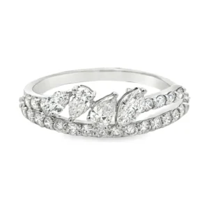 Pear Diamond Cluster Ring