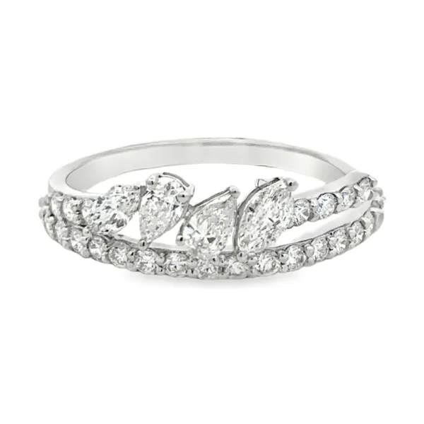 Pear Diamond Cluster Ring