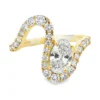 Oval Wave Diamond Ring