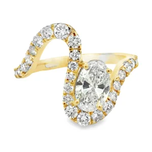 Oval Wave Diamond Ring
