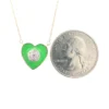 Green Enamel Heart Pendant